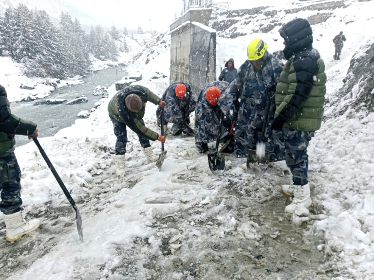 Manang Hit by Heavy Snowfall: Stranded Tourists Rescued Amid Harsh Conditions