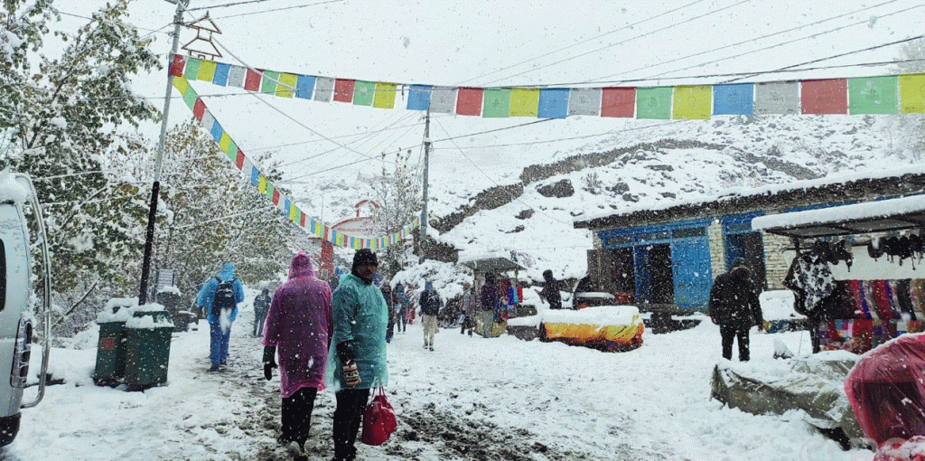 First Snowfall of the Season Hits Upper Mustang, Disrupts Local Life and Travel