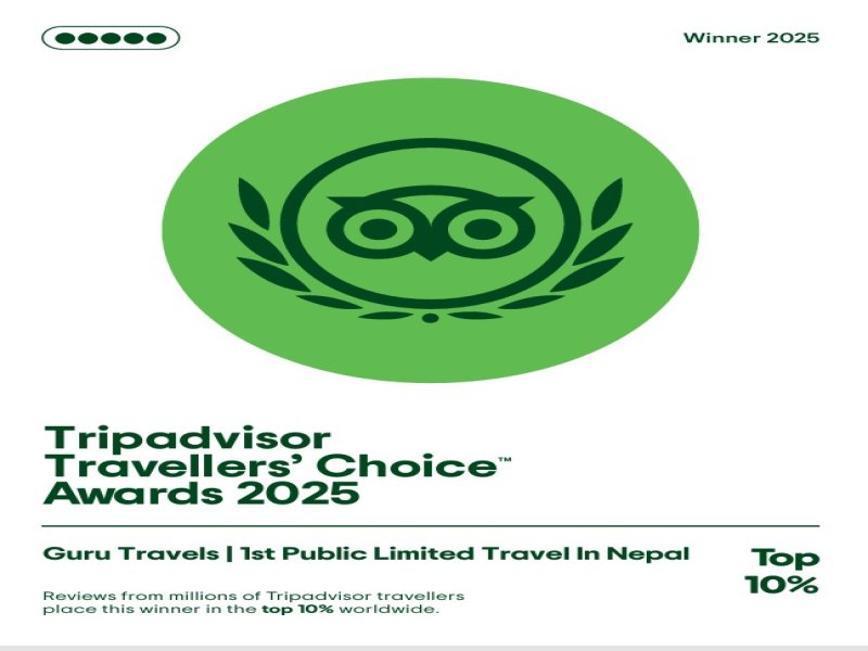 Guru Travels Limited Receives Tripadvisor Travellers’ Choice Award 2025