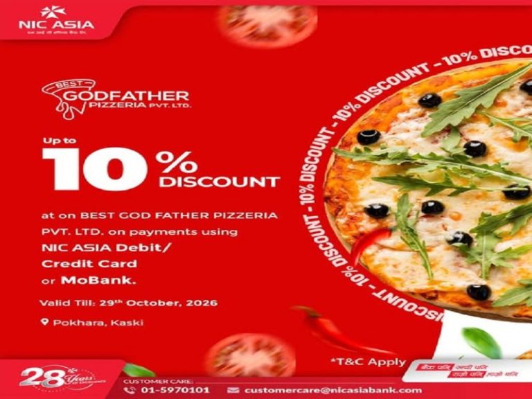 NIC ASIA Bank Partners with Best God Father Pizzeria to Offer Discounts