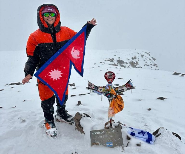 Nepali Mountaineer Omnika Dangol Conquers Aconcagua, Nears Seven Summits Completion