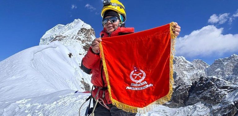 Fearless APF Officer Nim Diki Sherpa Triumphs on Lobuche, Eyes Historic Everest Climb