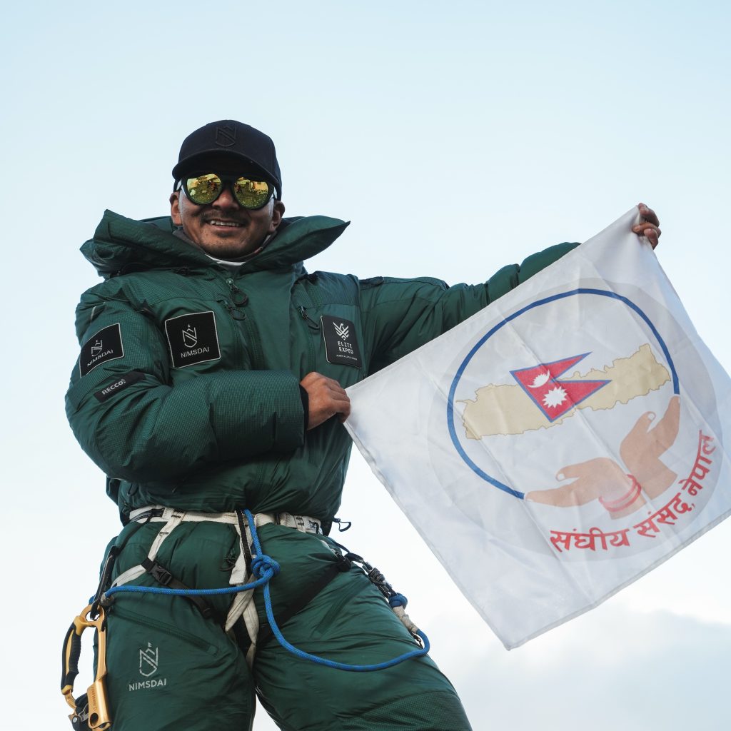 Mingma Gyabu Sherpa Summits Everest for Ninth Time, Carries Parliament Flag to World’s Highest Peak