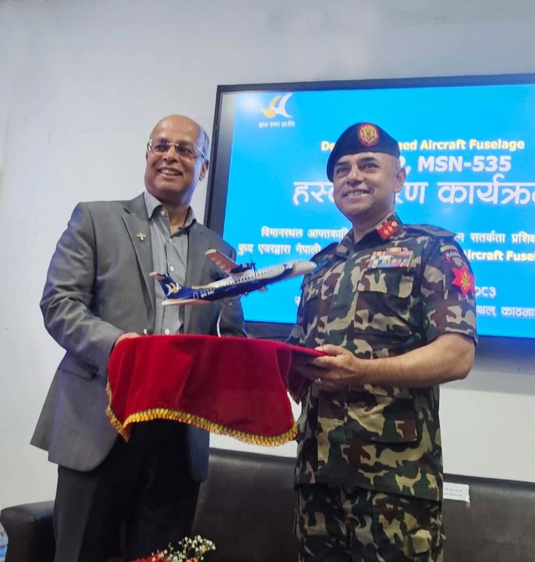 Buddha Air Donates Retired ATR-72 Fuselage to Nepal Army for Emergency Training Use