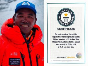 Kami Rita Sherpa Sets Historic Guinness World Record with 32nd Everest Summit