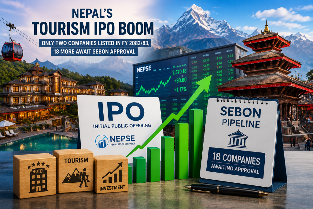 Nepal’s Tourism IPO Boom: Only Two Companies Listed in FY 2082/83, 18 More Await SEBON Approval
