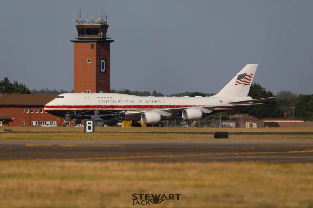 New Boeing VC-25B Presidential Aircraft Makes Historic First Visit to RAF Mildenhall