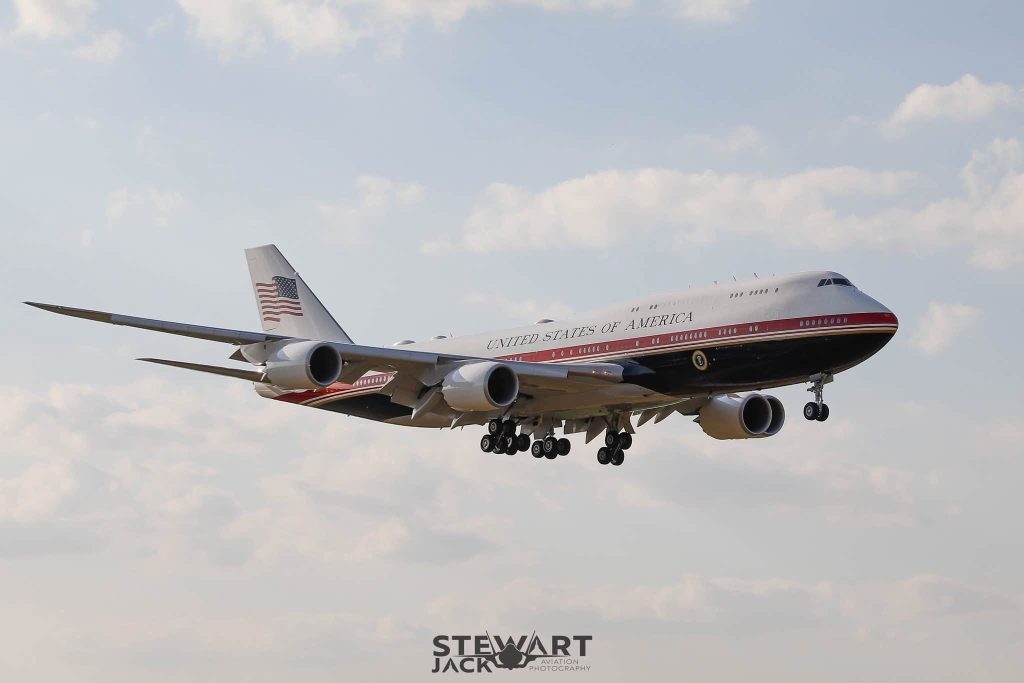 New Boeing VC-25B Presidential Aircraft Makes Historic First Visit to RAF Mildenhall