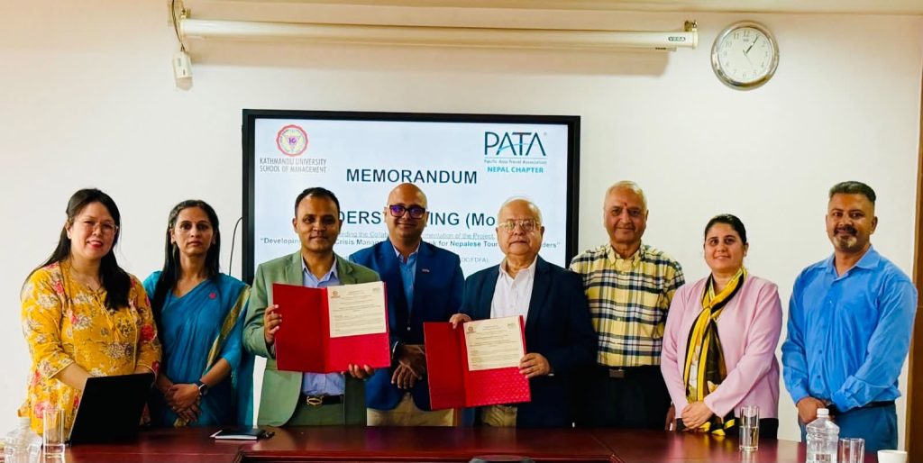 PATA Nepal, KUSOM and Switzerland Sign MoU to Develop Tourism Crisis Management Handbook