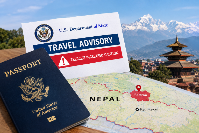 U.S. Updates Nepal Travel Advisory, Places Rasuwa Flood Zone Under ‘Do Not Travel’ Warning
