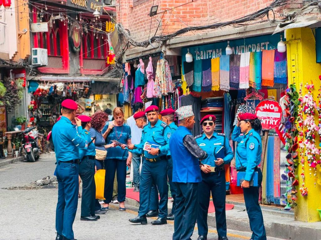 Tourist Police Step Up Regular Patrols in Thamel to Strengthen Visitor Safety