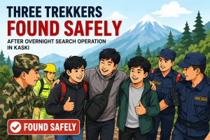 Three Trekkers Rescued Safely After Overnight Search Operation in Kaski