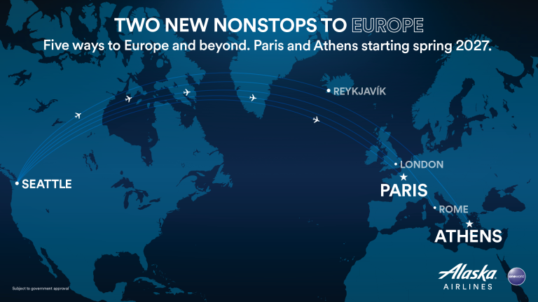 Alaska Airlines to Expand Seattle Network with New Athens and Paris Flights