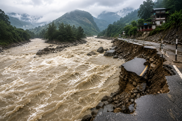 TAAN Gandaki Urges High Alert and Alternative Routes Amid Flood Damage
