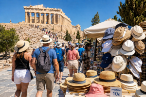 Rising Heat in Athens Drives Growing Demand for Hats Among Tourists