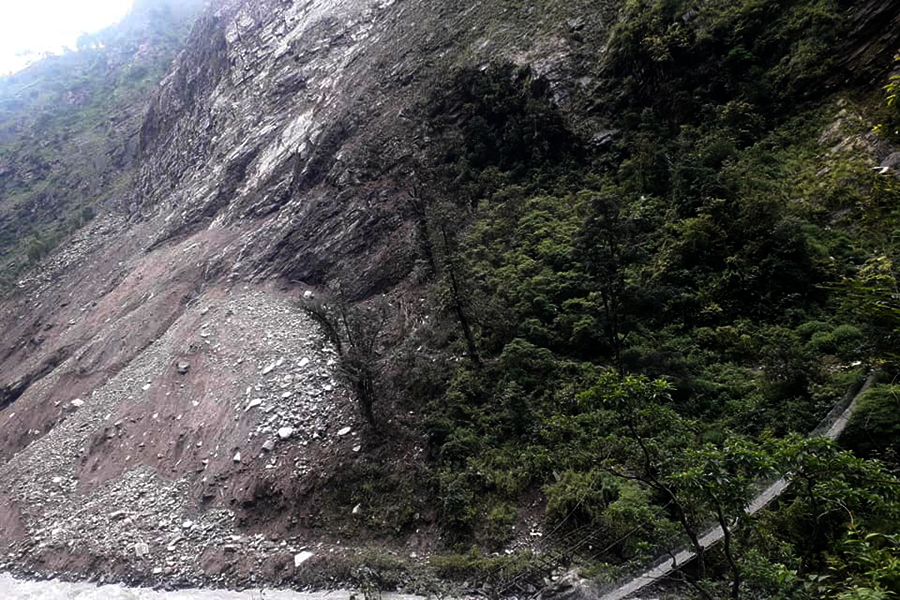 Major Landslide In Chhekampar Raises Fresh Safety Concerns For Mountain Tourism In Gorkha