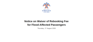 Himalaya Airlines Opens Free Rebooking For Passengers Hit By Flood Disruptions