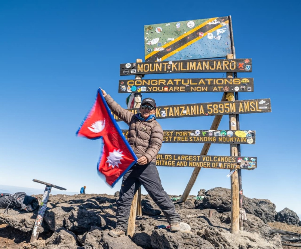 Raju Lama Climbs Kilimanjaro, Advances Seven Summits Mission