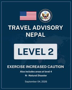 Nepal Remains Open as US Raises Travel Advisory to Level 2, Warns Against Travel to Rasuwa