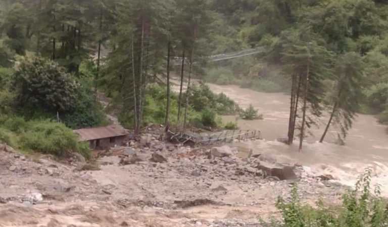 Manaslu Trek Severed As Flash Flood Destroys Bridge And Homes In Gorkha