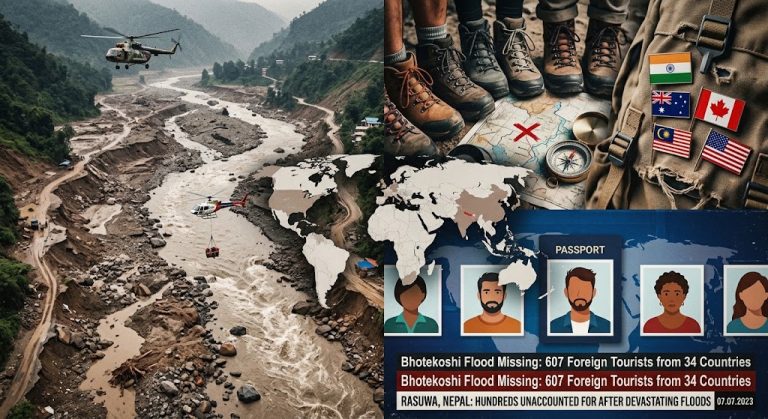 Bhotekoshi Flood: 607 Foreign Tourists from 34 Countries Reported Missing