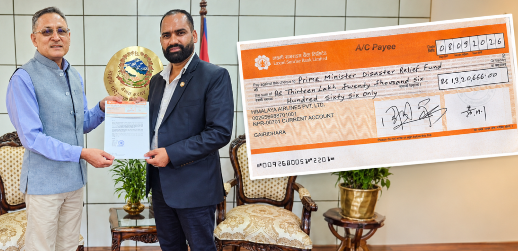 Himalaya Airlines Employees Contribute Rs. 13.2 Lakh To Flood Relief Efforts