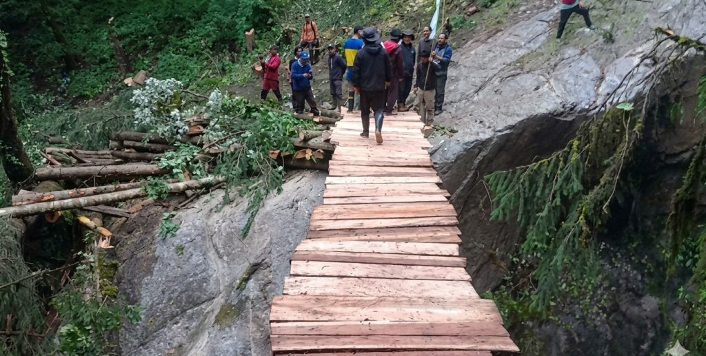 Manaslu Trekking Route Reopened with New Wooden Bridge