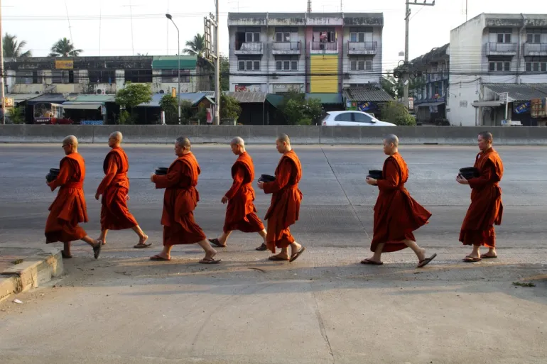 Thai Buddhist Monks Visit Boudhanath, Monastery Donates Rs. 5.85 Million