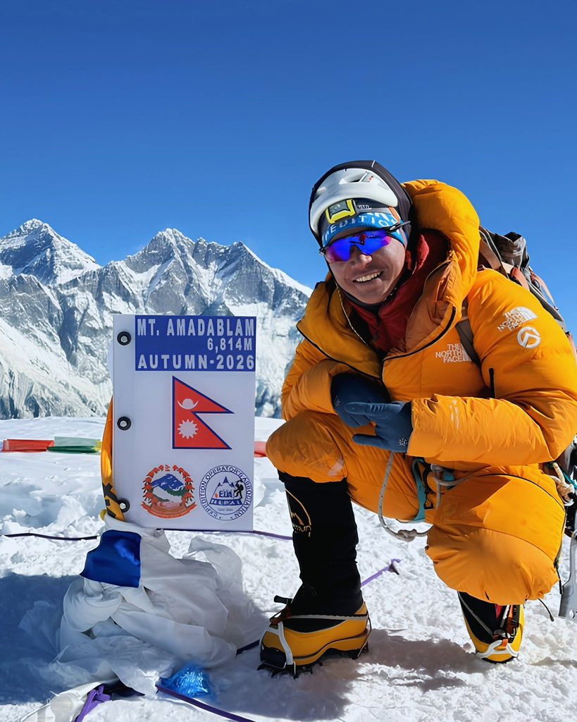 Matthew Rogers and Dinesh Rai Summit Ama Dablam at 6,812 Metres