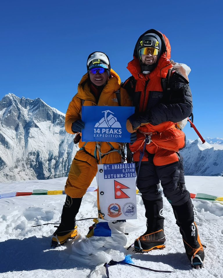 Matthew Rogers and Dinesh Rai Summit Ama Dablam at 6,812 Metres
