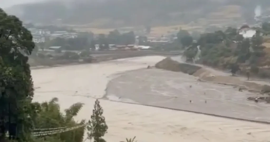 Shintaphu Glacial Lake Outburst Damages Gasa Tshachu, Triggers Flood Alert in Bhutan and India